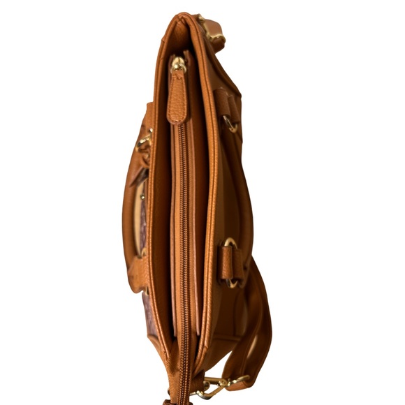 Danbury Mint Personalized JM Initial BrownFaux Leather Handbag - Picture 8 of 16